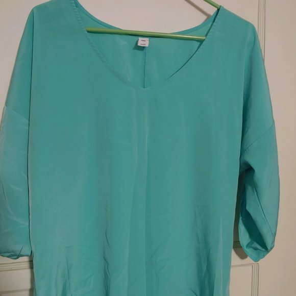 BOGO🎀BUNDLE OF 2- Old Navy Teal Blouse Bundle- Size Large - Picture 2 of 4